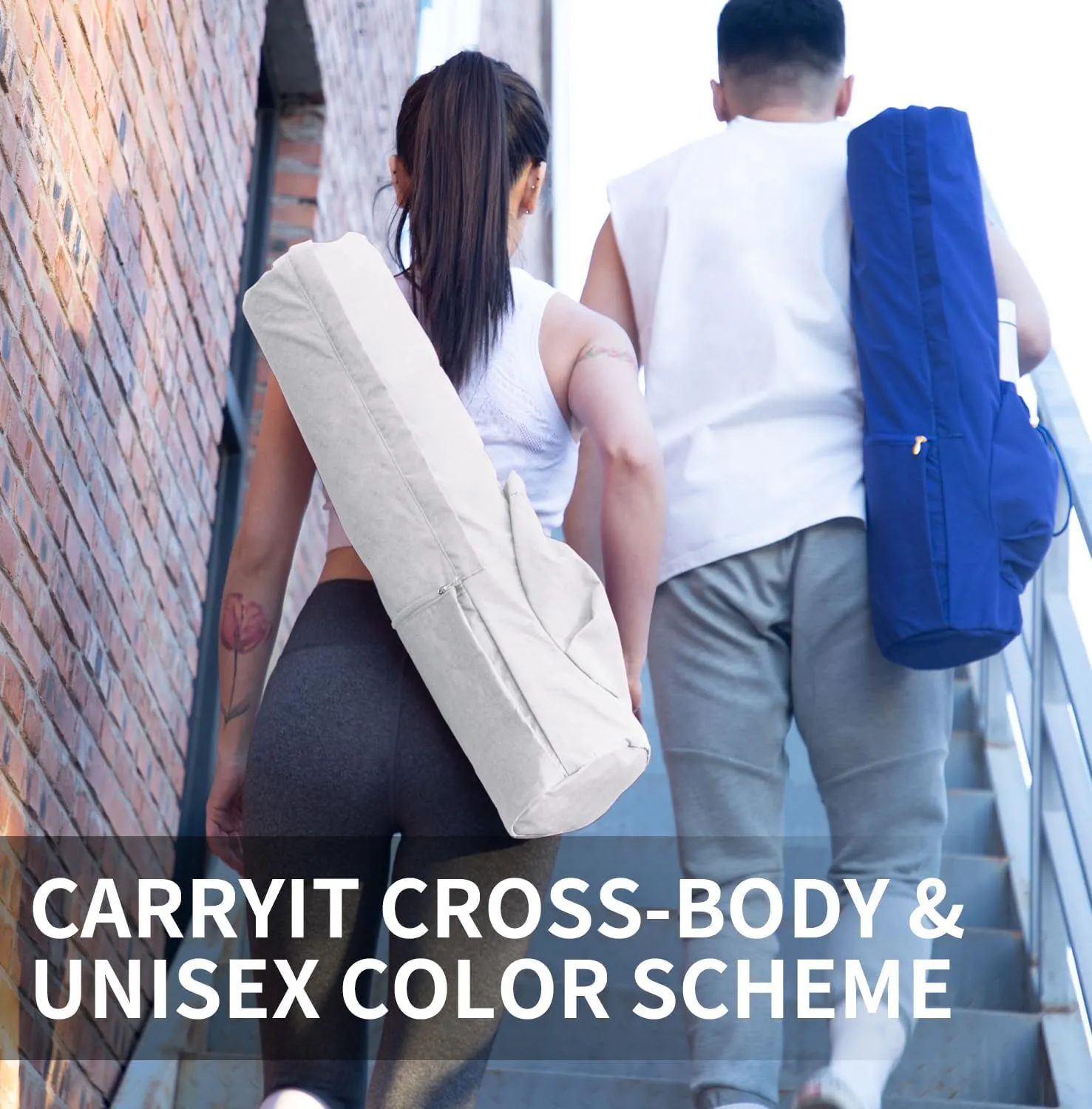 Yoga Mat Bag | Premium, Waterproof, Multi Pockets, Adjustable Strap | 2 size for 1/4" or 1/2" Thick Yoga Mat Carrier | Perfect Yoga Bag to Gym Class Beach Park Travel for Women & Men
