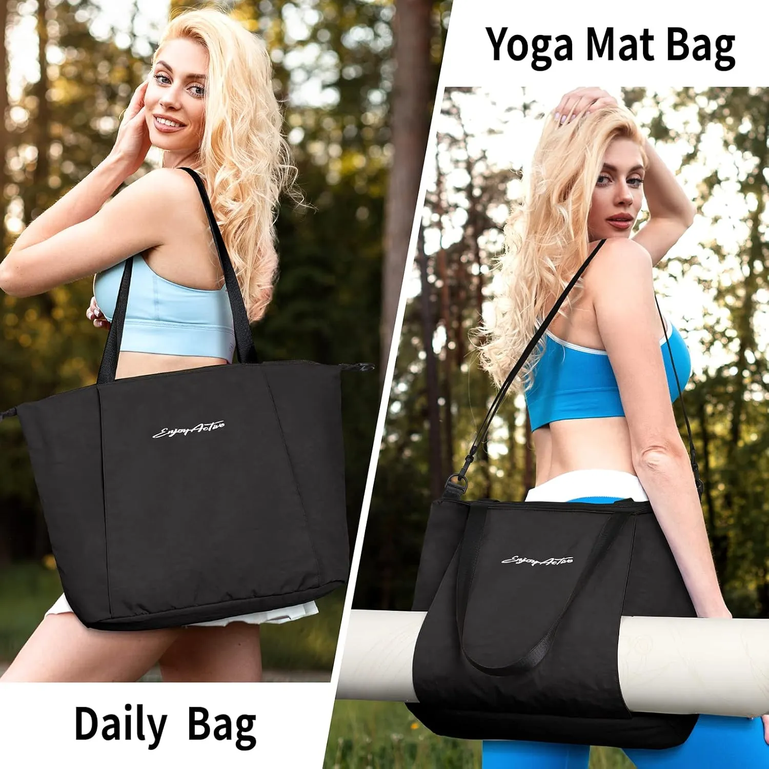 Yoga Mat Bag | Premium, Waterproof, Multi Pockets, Adjustable Strap | 2 size for 1/4" or 1/2" Thick Yoga Mat Carrier | Perfect Yoga Bag to Gym Class Beach Park Travel for Women & Men