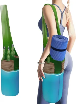 Yoga Mat Bag, Soft Canvas Storage Bag Fashion Mat Bag for Clothes Dorm Organizer with Pocket Shoulder Strap