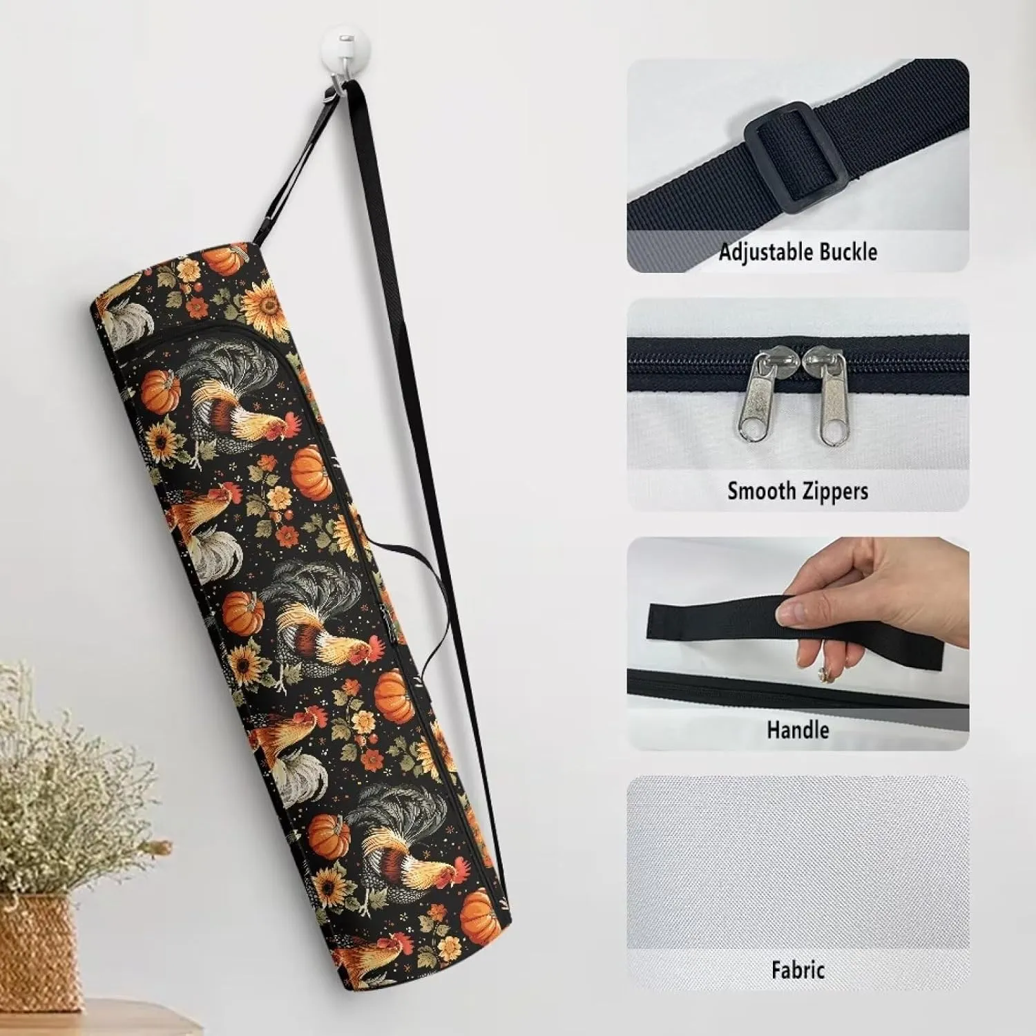 Yoga Mat Bag with Adjustable Straps Yoga Mat Carrier Portable Large Capacity Yoga Bag Machine Washable