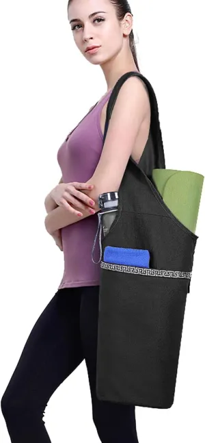 Yoga Mat Bag with Strap for 1/4-Inch 1/3-Inch Thick Exercise Yoga Mat, Yoga Mat Tote Carrier Bag with Pockets