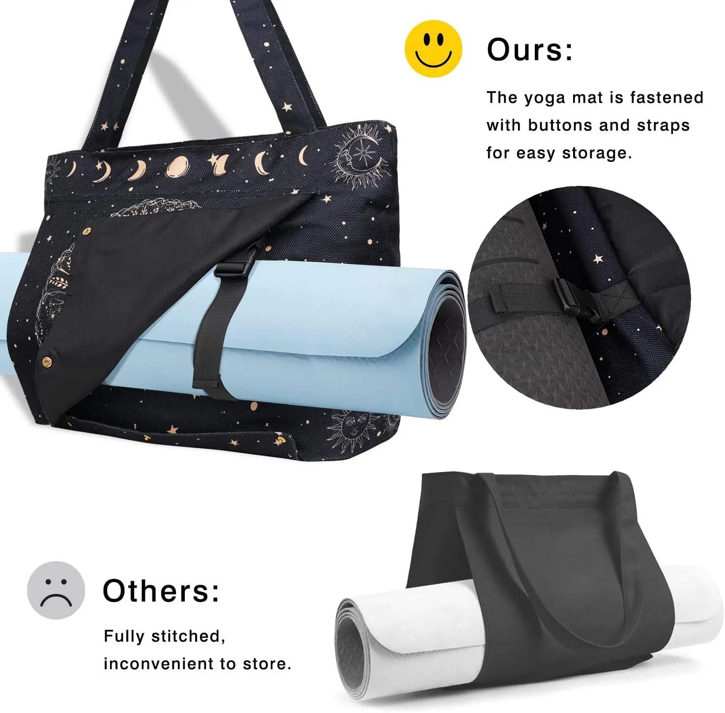 Yoga Mat Bag Yoga Bags and Carriers Fits All Your Stuff Yoga Tote Bag with Zipper Pocket Yoga Mat Carrier Pilates Bag