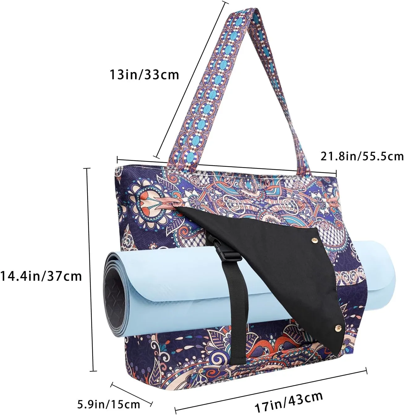 Yoga Mat Bag Yoga Bags and Carriers Fits All Your Stuff Yoga Tote Bag with Zipper Pocket Yoga Mat Carrier Pilates Bag