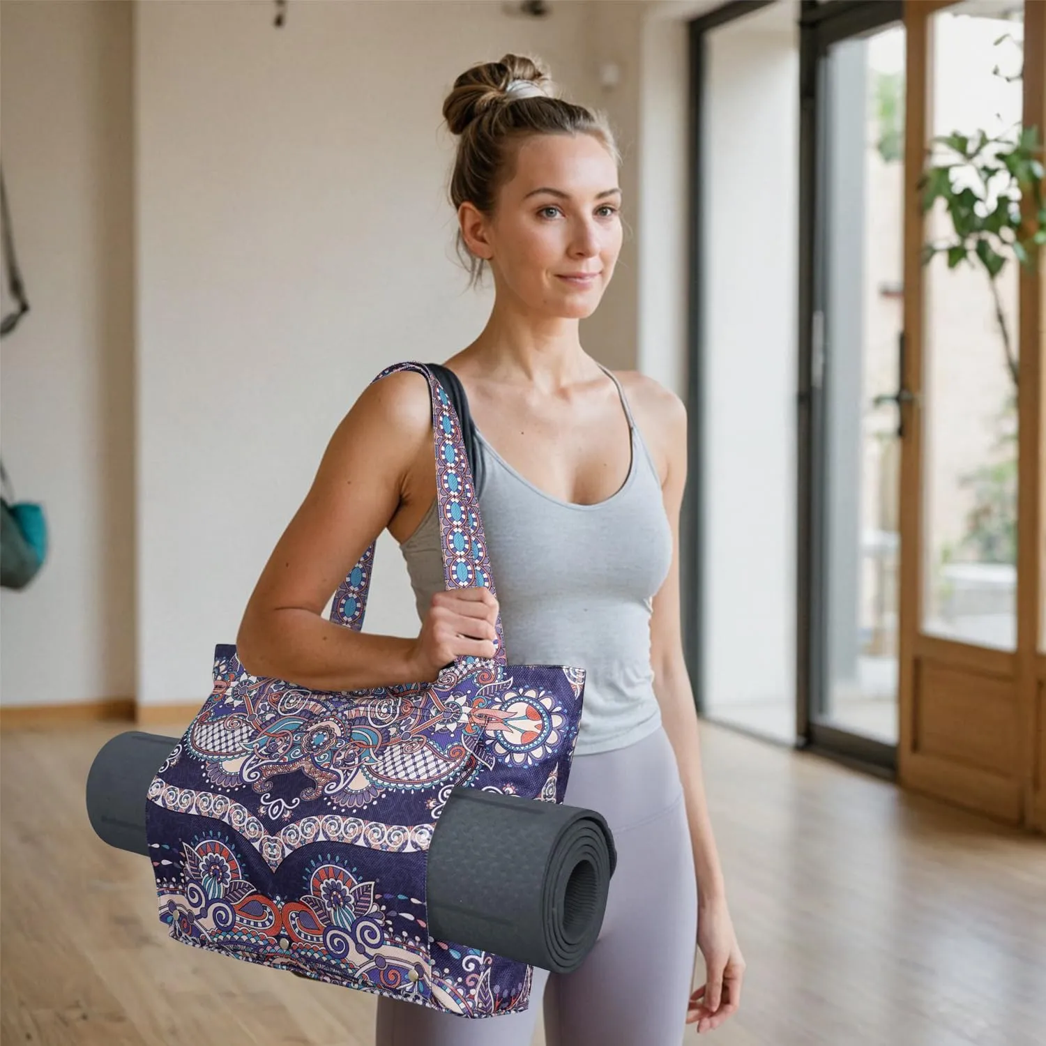 Yoga Mat Bag Yoga Bags and Carriers Fits All Your Stuff Yoga Tote Bag with Zipper Pocket Yoga Mat Carrier Pilates Bag