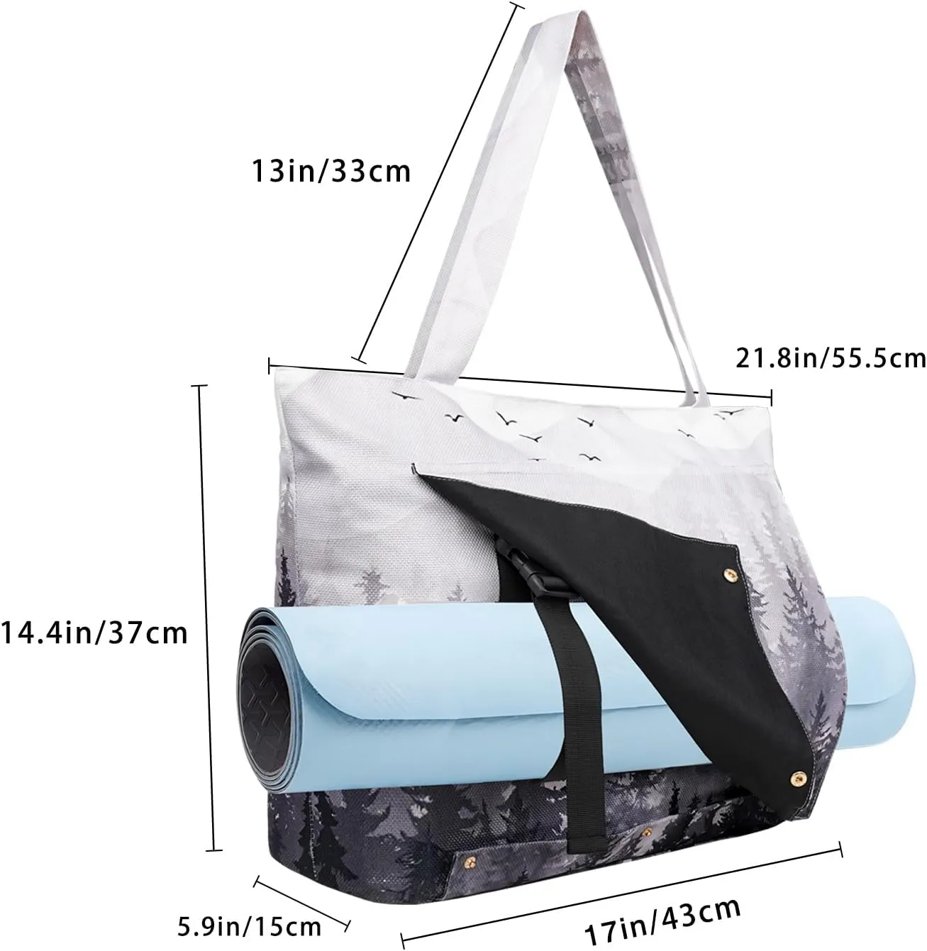 Yoga Mat Bag Yoga Bags and Carriers Fits All Your Stuff Yoga Tote Bag with Zipper Pocket Yoga Mat Carrier Pilates Bag