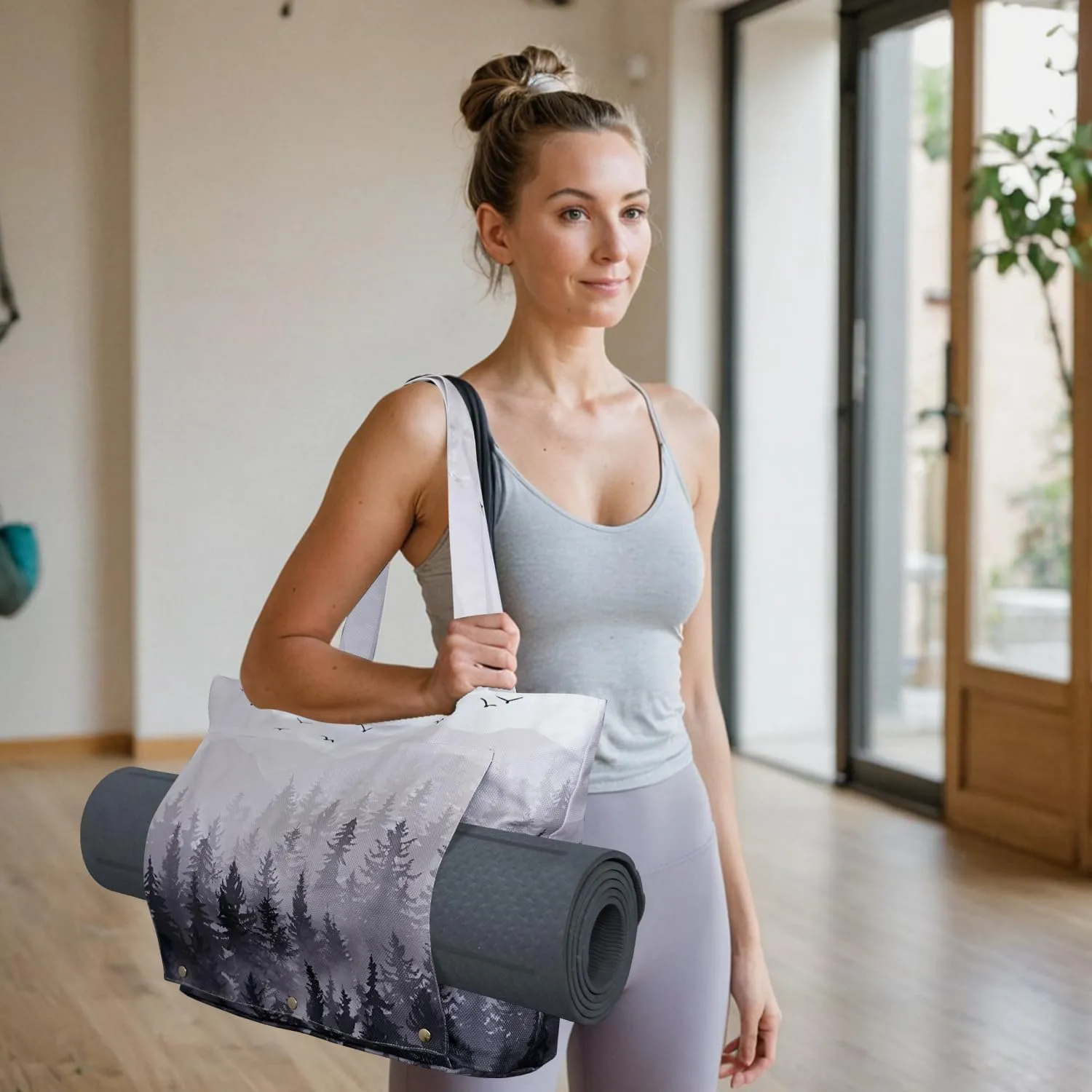 Yoga Mat Bag Yoga Bags and Carriers Fits All Your Stuff Yoga Tote Bag with Zipper Pocket Yoga Mat Carrier Pilates Bag