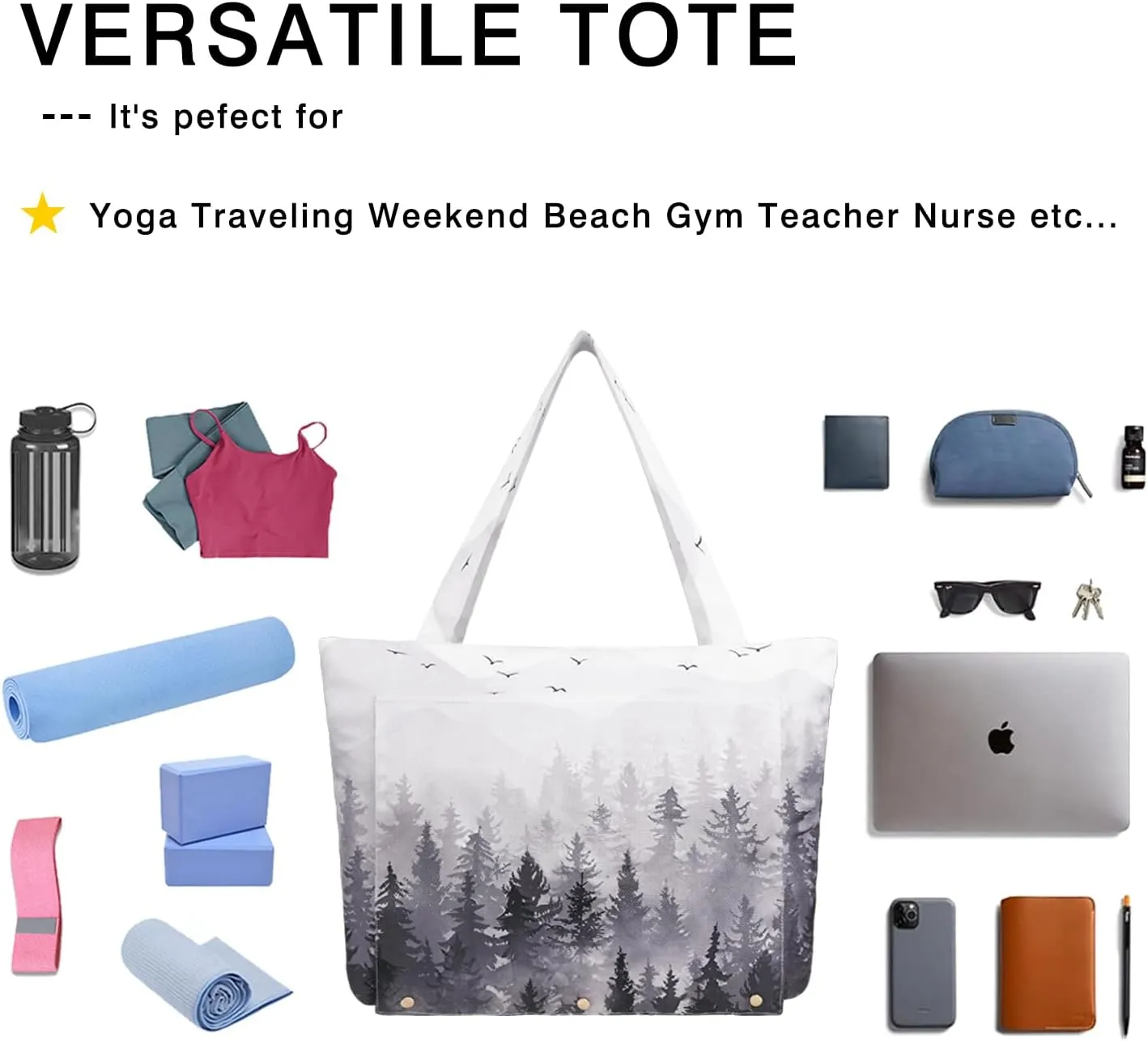 Yoga Mat Bag Yoga Bags and Carriers Fits All Your Stuff Yoga Tote Bag with Zipper Pocket Yoga Mat Carrier Pilates Bag