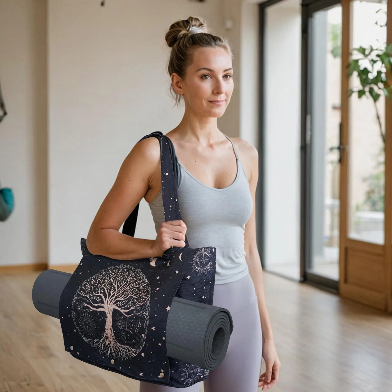 Yoga Mat Bag Yoga Bags and Carriers Fits All Your Stuff Yoga Tote Bag with Zipper Pocket Yoga Mat Carrier Pilates Bag