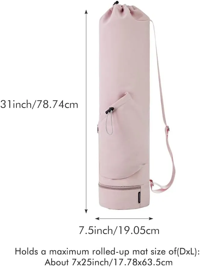 Yoga Mat Bag Yoga Mat Carrier Bag with Water Bottle Pocket and Bottom Wet Pocket Waterproof Yoga Mat Carry Bag Multi-Functional Storage Bag for Women Men