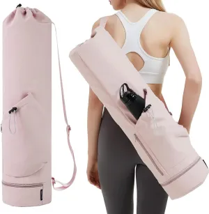 Yoga Mat Bag Yoga Mat Carrier Bag with Water Bottle Pocket and Bottom Wet Pocket Waterproof Yoga Mat Carry Bag Multi-Functional Storage Bag for Women Men
