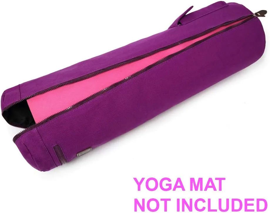 Yoga Mat Bag,Full-zip Exercise Yoga Mat Carrier Bag - Double Storage Pocket,Easy Access Zipper, Adjustable Shoulder Strap and Handle,Fits Most Mats