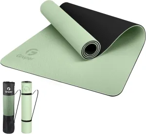 Yoga Mat Non Slip TPE Thick Yoga Mat, Large Size 72"L x 24"W x 0.32"Th, Eco Friendly Exercise Mat with Carrying Strap, Pro Yoga Mats for Women, Workout Mats for Home, Pilates and Floor Exercises