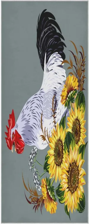 Yoga Towel Beautiful Cock Rooster Hot Yoga Mat Towel with Grip Dots Sweat Absorbent Non-Slip for Hot Yoga, 24" x72",Soft Yoga Blankets with Travel Bag,Pilates and Workout