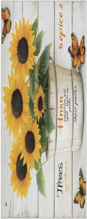 Yoga Towel Beautiful Potted Sunflowers Hot Yoga Mat Towel with Grip Dots Sweat Absorbent Non-Slip for Hot Yoga, 24" x72",Soft Yoga Blankets with Travel Bag,Pilates and Workout