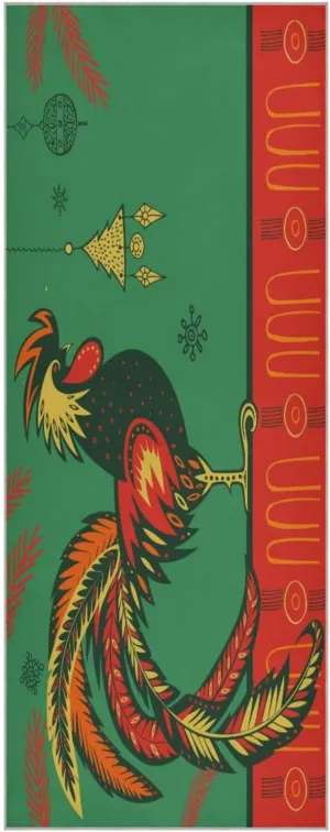 Yoga Towel Beautiful Rooster Hot Yoga Mat Towel with Grip Dots Sweat Absorbent Non-Slip for Hot Yoga, 24" x72",Soft Yoga Blankets with Travel Bag,Pilates and Workout