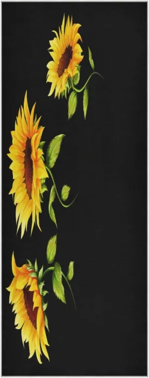 Yoga Towel Beautiful Sunflowers Hot Yoga Mat Towel with Grip Dots Sweat Absorbent Non-Slip for Hot Yoga, 24" x72",Soft Yoga Blankets with Travel Bag,Pilates and Workout