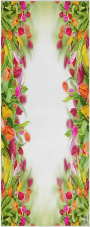 Yoga Towel Beautiful Tulip Flowers Hot Yoga Mat Towel with Grip Dots Sweat Absorbent Non-Slip for Hot Yoga, 24" x72",Soft Yoga Blankets with Travel Bag,Pilates and Workout