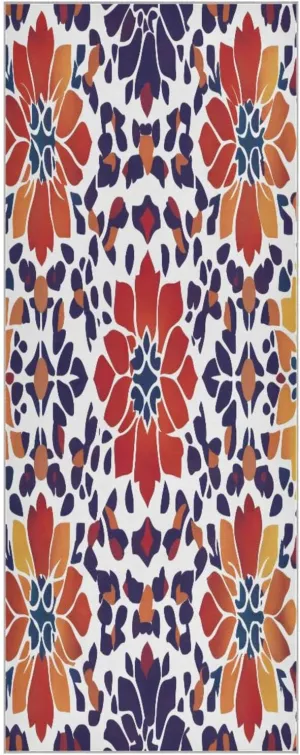 Yoga Towel Colorful Geometric Flowers Hot Yoga Mat Towel with Grip Dots Sweat Absorbent Non-Slip for Hot Yoga, 24" x72",Soft Yoga Blankets with Travel Bag,Pilates and Workout