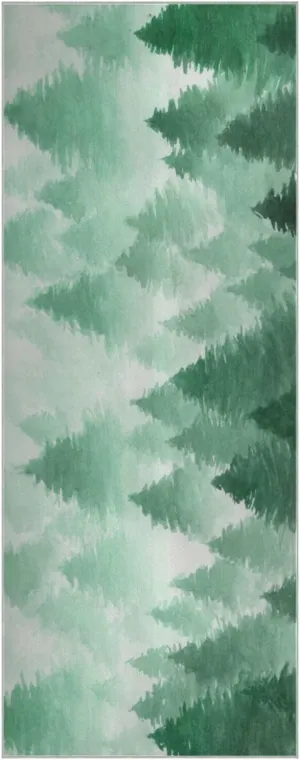 Yoga Towel Green Fog Forest Hot Yoga Mat Towel with Grip Dots Sweat Absorbent Non-Slip for Hot Yoga, 24" x72",Soft Yoga Blankets with Travel Bag,Pilates and Workout