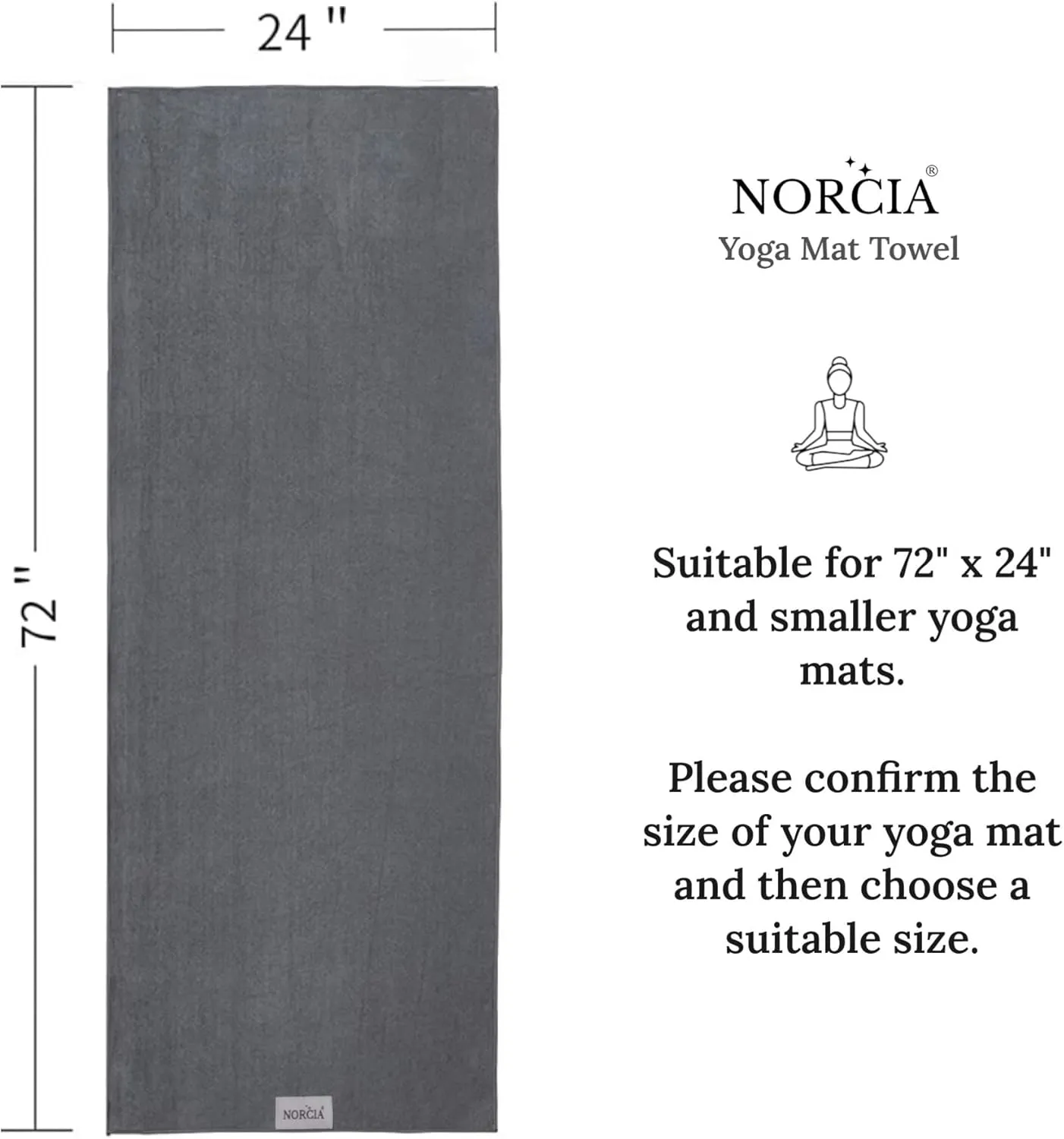 Yoga Towel, Non Slip Hot Yoga Mat Towel with Corner Pockets, 100% Microfiber, Mat-Sized 24"" x 72"", Sweat Absorbent, Perfect for Hot Yoga, Bikram, Pilates and Yoga Mats (Aqua Blue), Large