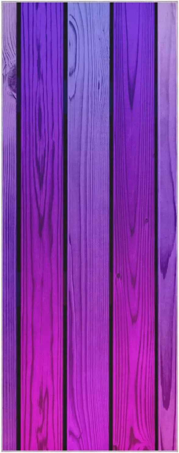 Yoga Towel Purple Wood Wall Texture Hot Yoga Mat Towel with Grip Dots Sweat Absorbent Non-Slip for Hot Yoga, 24" x72",Soft Yoga Blankets with Travel Bag,Pilates and Workout