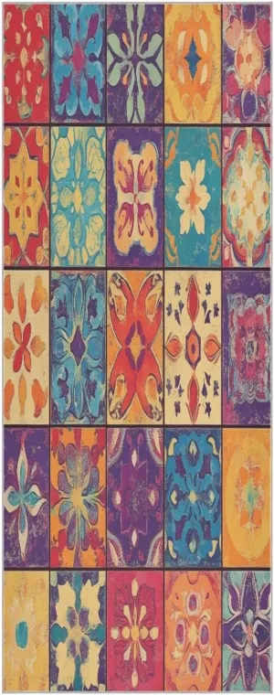 Yoga Towel Retro Country Flowers Hot Yoga Mat Towel with Grip Dots Sweat Absorbent Non-Slip for Hot Yoga, 24" x72",Soft Yoga Blankets with Travel Bag,Pilates and Workout