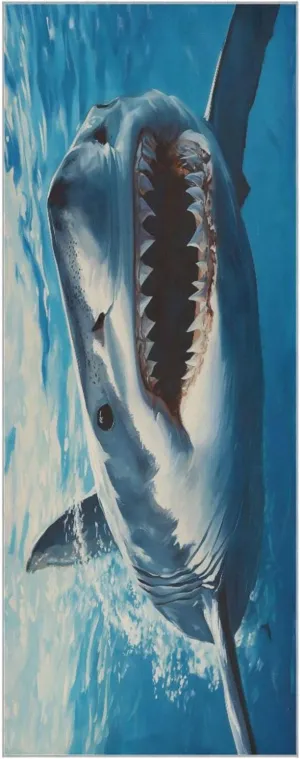 Yoga Towel Underwater Blue Shark Hot Yoga Mat Towel with Grip Dots Sweat Absorbent Non-Slip for Hot Yoga, 24" x72",Soft Yoga Blankets with Travel Bag,Pilates and Workout