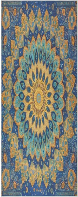 Yoga Towel Vibrant Indian Leaf Hot Yoga Mat Towel with Grip Dots Sweat Absorbent Non-Slip for Hot Yoga, 24" x72",Soft Yoga Blankets with Travel Bag,Pilates and Workout