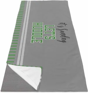 Yoga Towel with Corner Pockets It's Sunday Let's Huddle Gray Background Sweat Absorbent Lightweight Hot Yoga Towels 26"x74" Soft Yoga Blanket for Gym Fitness Workout
