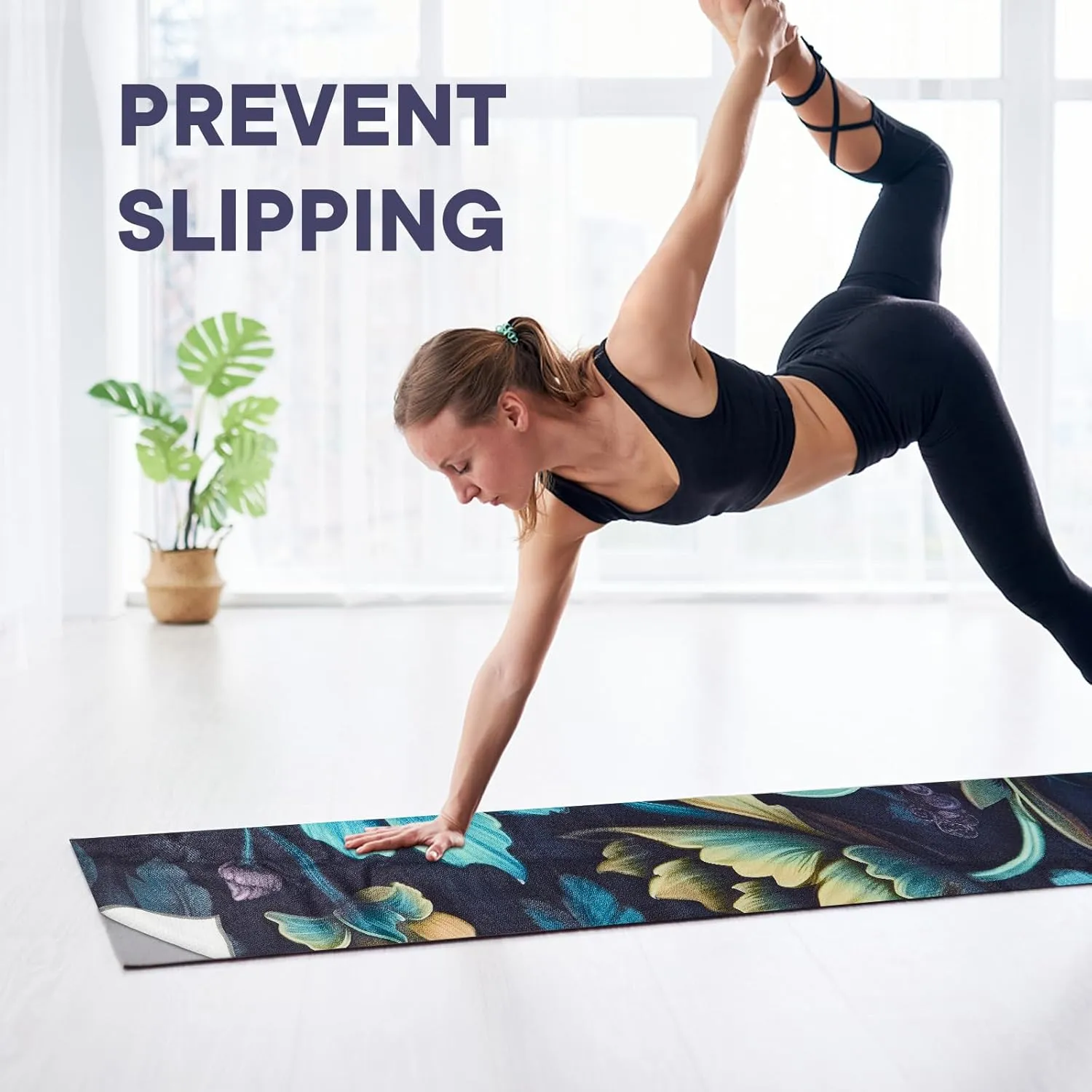 Yoga Towels, Non Slip Hot Yoga Mat Towel with Grip Dots,Super-Absorbent Soft Microfiber Yoga Blanket for Pilates, Fitness and Workout 72inch x 24inch