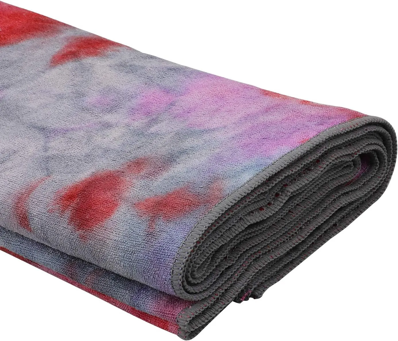 Yoga Towels , Non Slip Hot Yoga Towel Skidless Waffle Texture, 100% Absorbent Odorless Microfiber Yoga Blanket, Standard Sized 24 inchx72 inch Mat Towel (Pink & Red)1