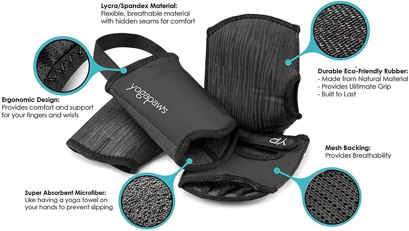 YogaPaws Elite Padded Non Slip Yoga Gloves and Yoga Socks for Women and Men