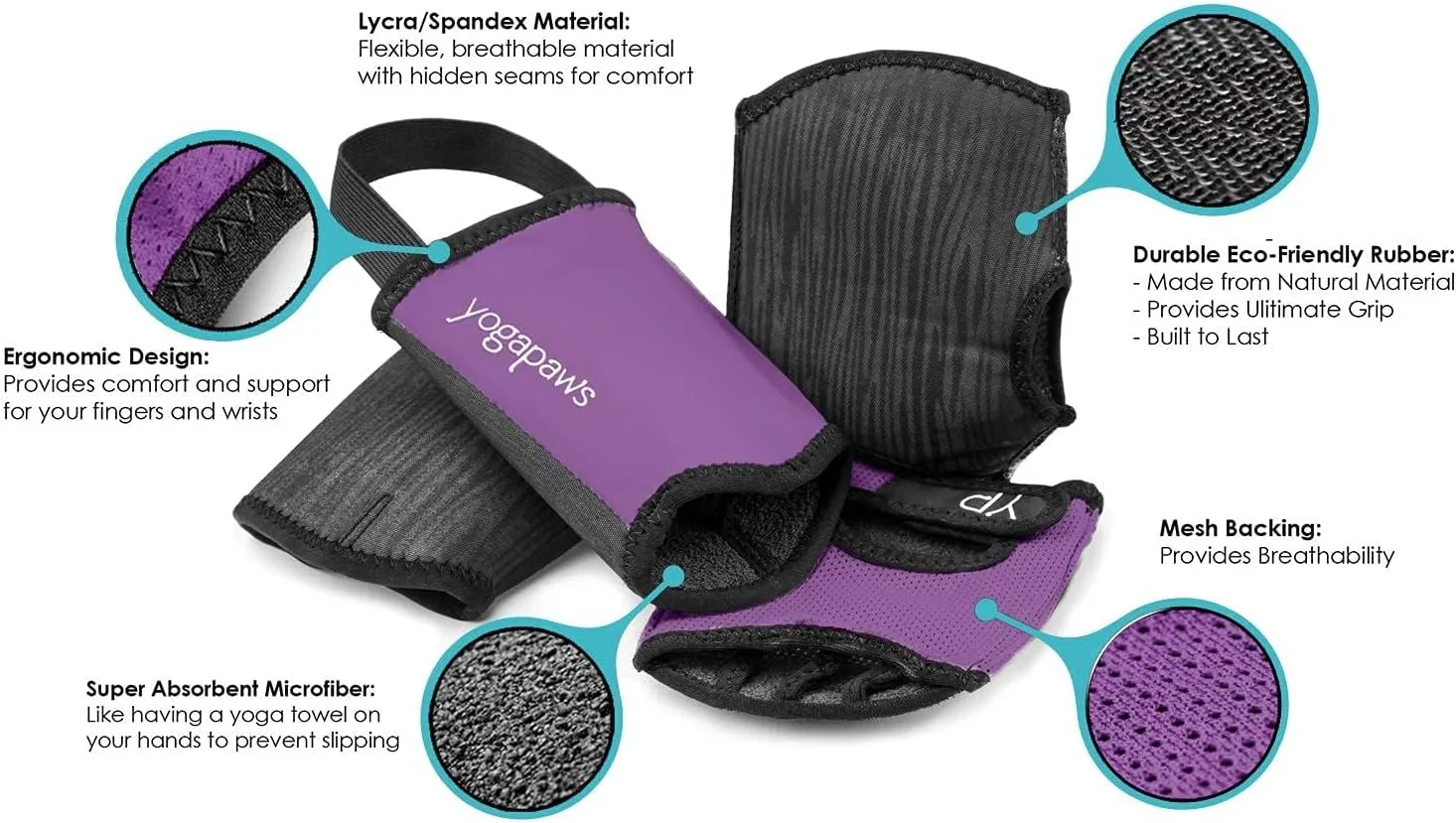 YogaPaws SkinThin Non Slip Yoga Gloves and Yoga Socks for Women & Men for Hot Yoga, Crossfit, Cycling, for Sweaty Hands Feet