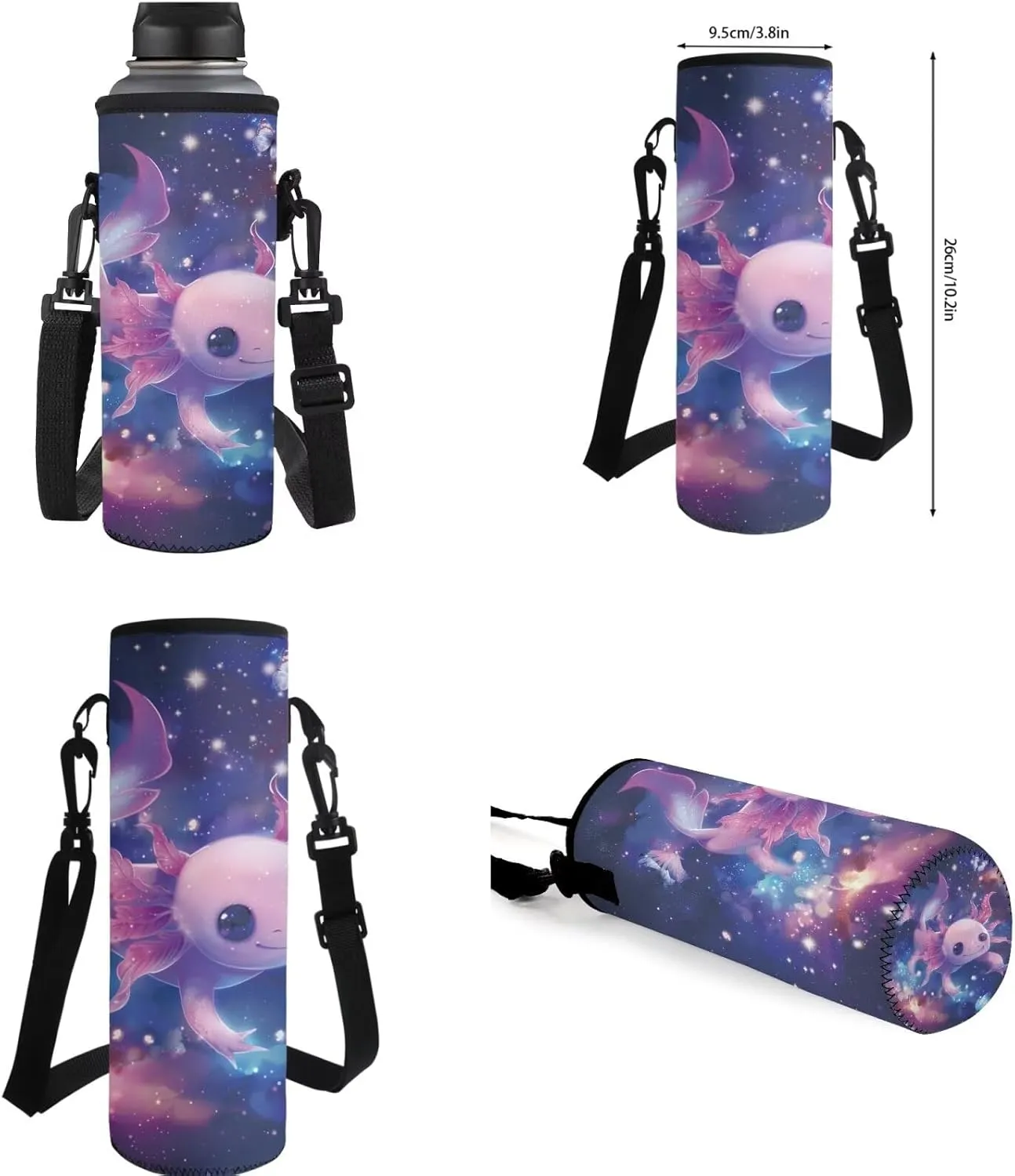 Ystardream 5th Grade Bookbag Girls Backpack And Lunch Box Set Kids Galaxy Axolotl Backpack Purse for Women Elementary School Bookbag with Pencil Case Rucksack for Teens Child Back To School