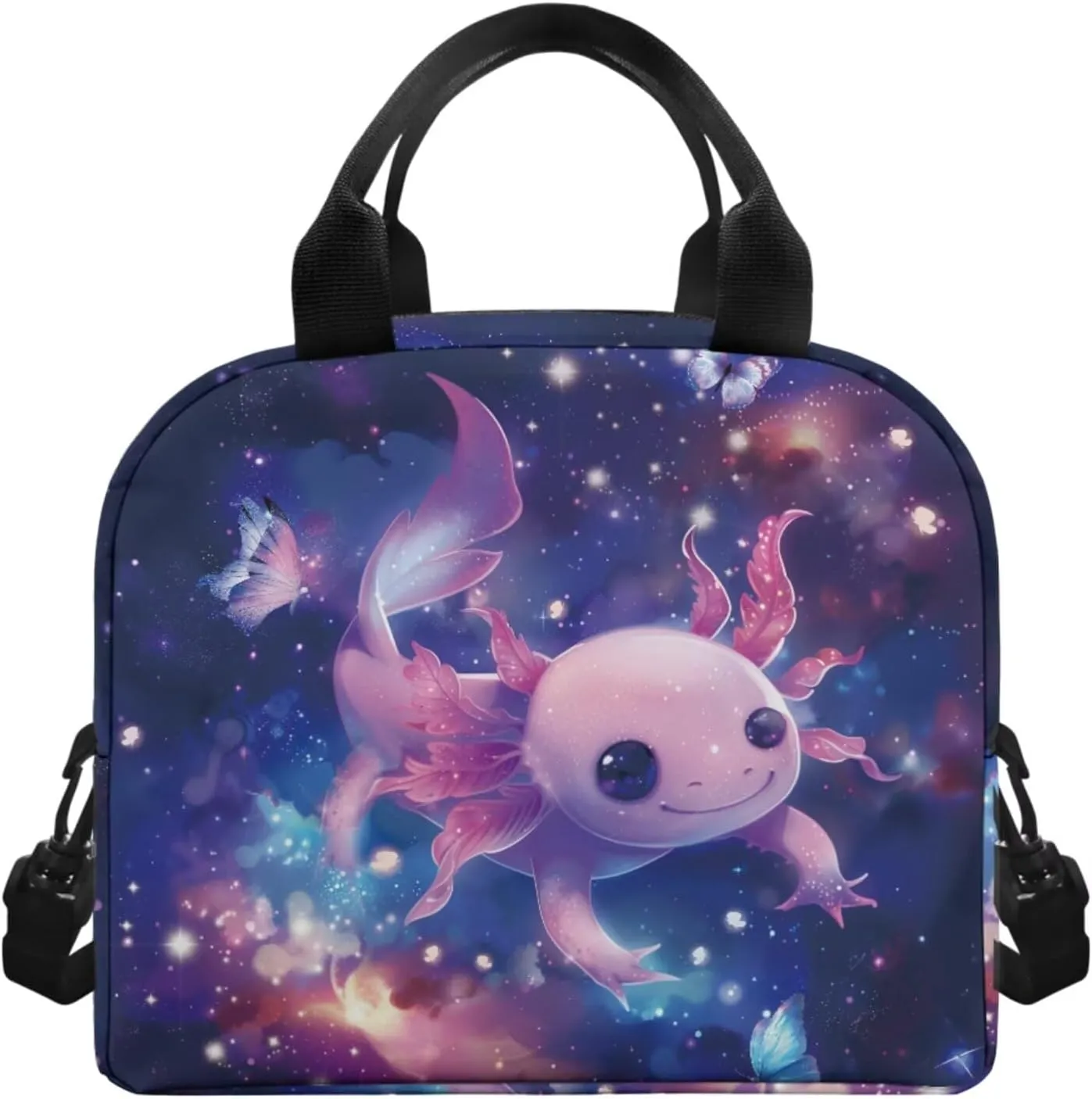 Ystardream 5th Grade Bookbag Girls Backpack And Lunch Box Set Kids Galaxy Axolotl Backpack Purse for Women Elementary School Bookbag with Pencil Case Rucksack for Teens Child Back To School