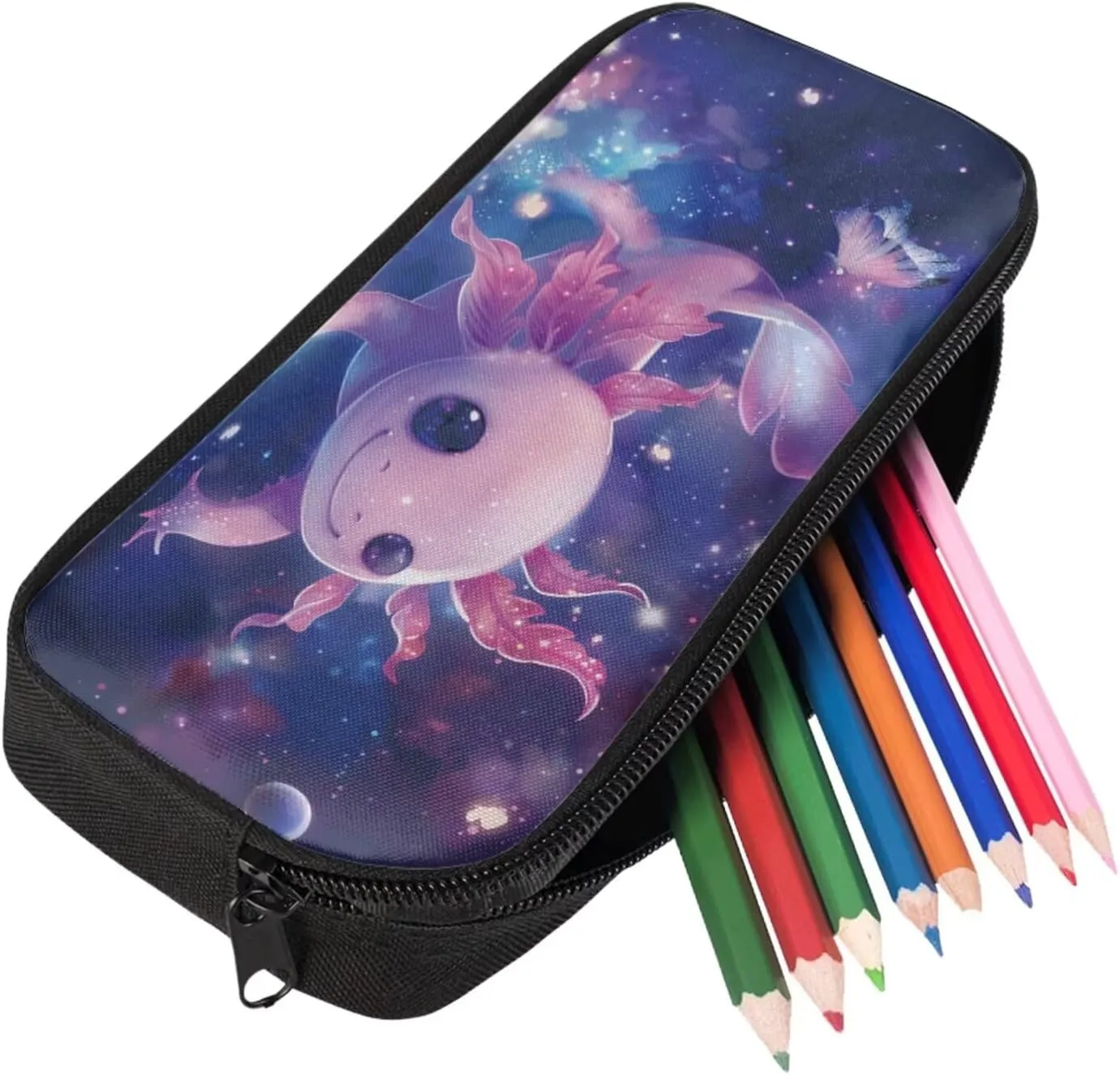 Ystardream 5th Grade Bookbag Girls Backpack And Lunch Box Set Kids Galaxy Axolotl Backpack Purse for Women Elementary School Bookbag with Pencil Case Rucksack for Teens Child Back To School