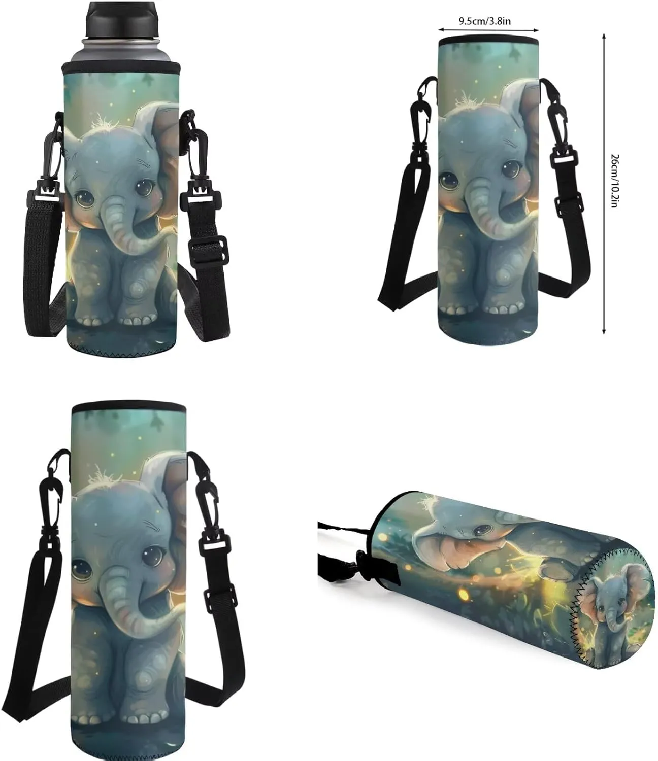 Ystardream Baby Elephant Backpack for School Girls Bookbag With Lunch Box 4 Piece Backpack Set for Teens Children Elementary Middle School Student,Waterproof Bookbags for Camping & Travel Use