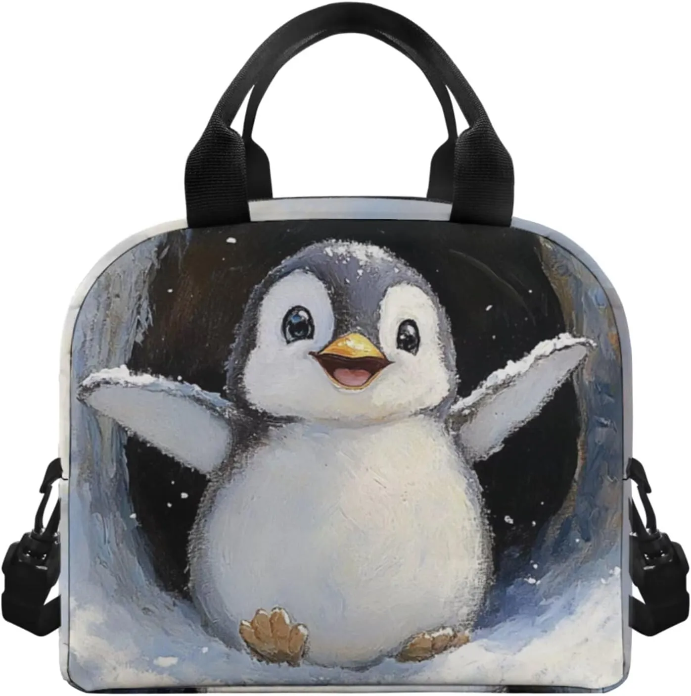 Ystardream Girls School Backpack with Lunch Box Set 3D Penguin Cartoon Book Bag Lightweight & Multiple Pockets Design Ergonomic Back Support for Active Student Back to School Essentials