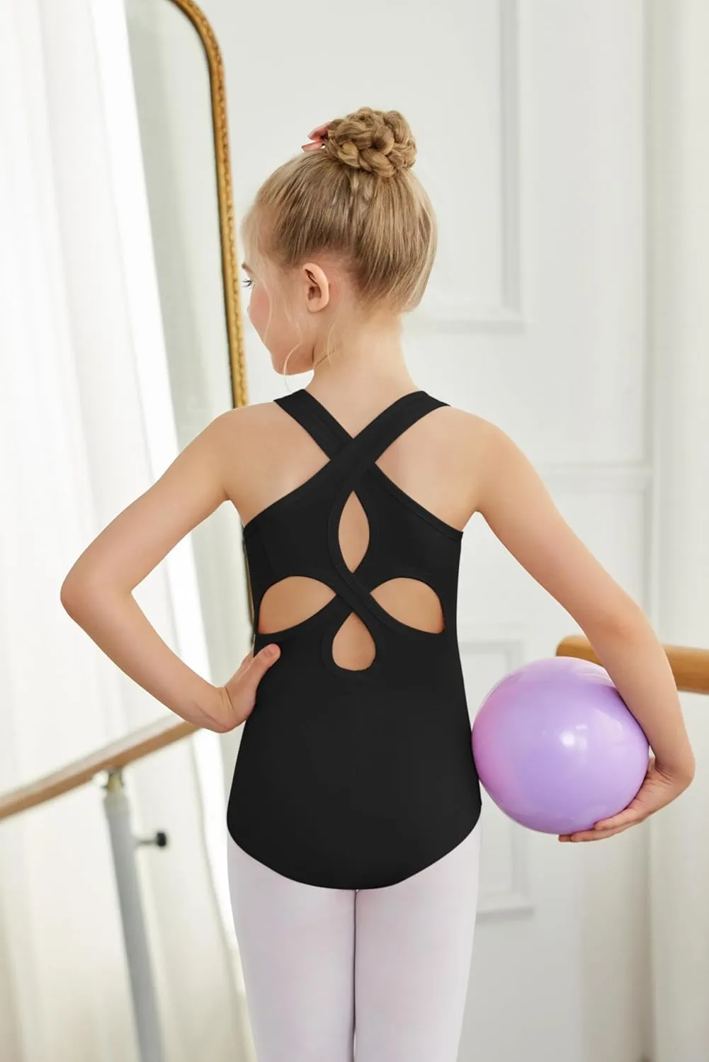 Zaclotre Ballet Leotards for Girls Hollow Back Sleeveless Dance Outfits Gymnastics Leotard Tank Bodysuit