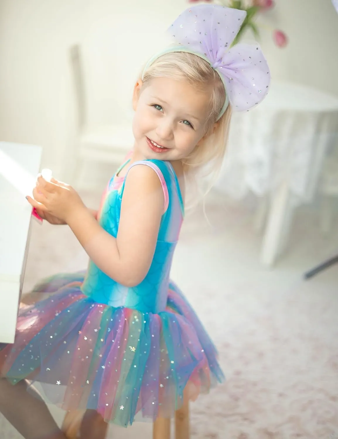 Zaclotre Girls Ballet Leotards Sparkly Sleevesless Mesh Dance Dress Tutu Ballerina Costume for Kids