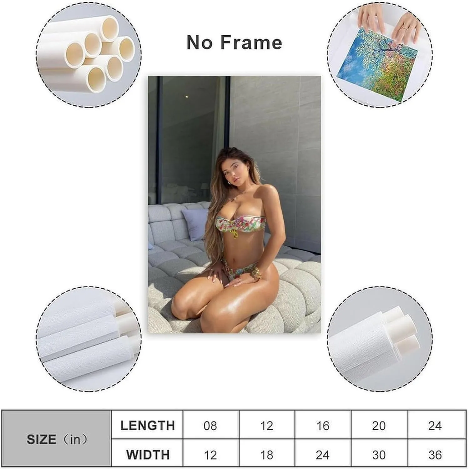 ZEGDHISV Famous Supermodel Kylie Jenner Sexy Art Poster (2) Canvas Art Wall Poster Printing Office Bedroom Aesthetic Poster Living Room 24x36inch(60x90cm) Unframe-style