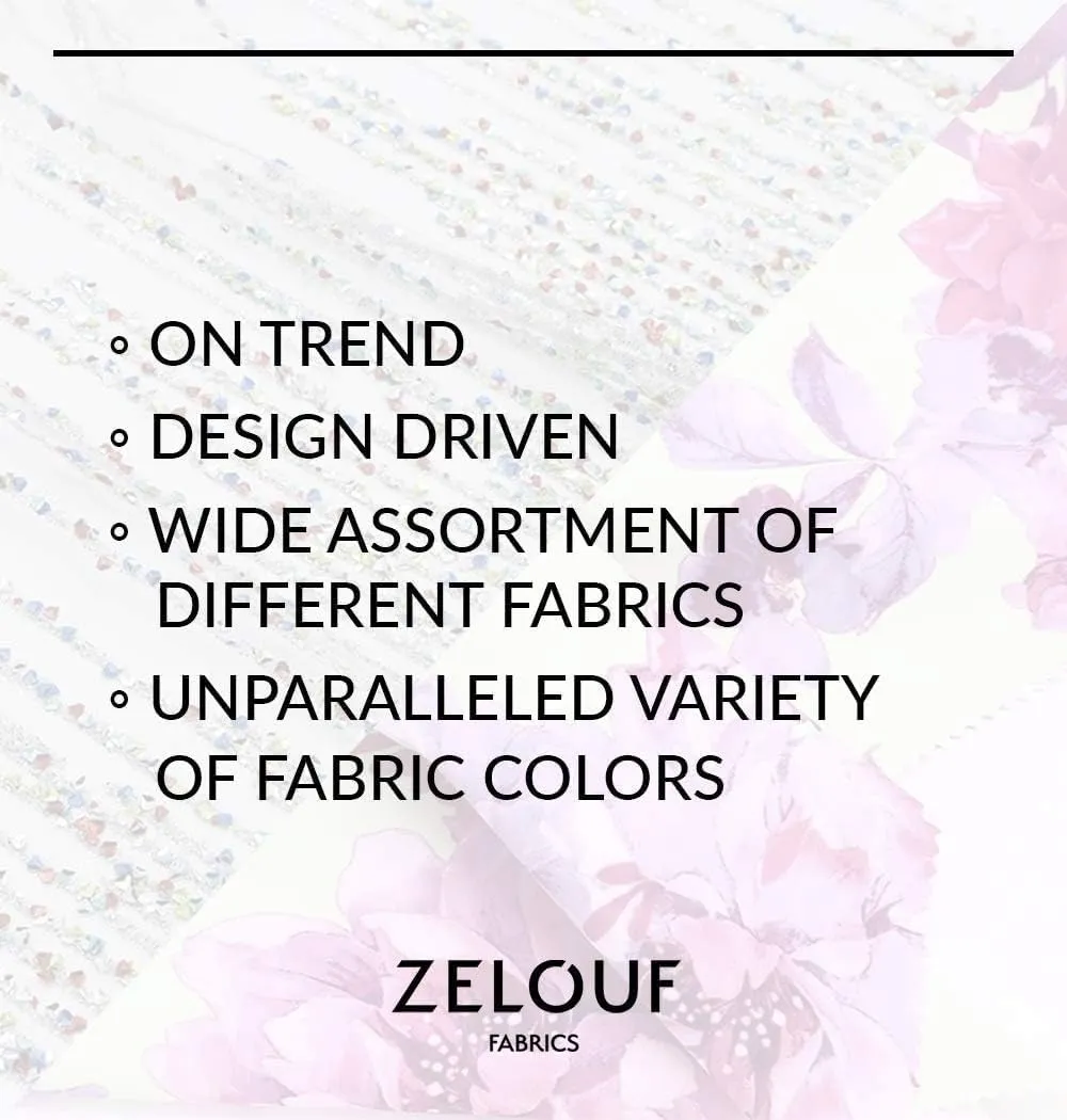 ZELOUF FABRICS Birkin Retro Floral Lace | Fabric by The Yard | DIY, Sewing, Wedding, Bridal, Dress, Dance, Costume, Crafts | 10 Yard