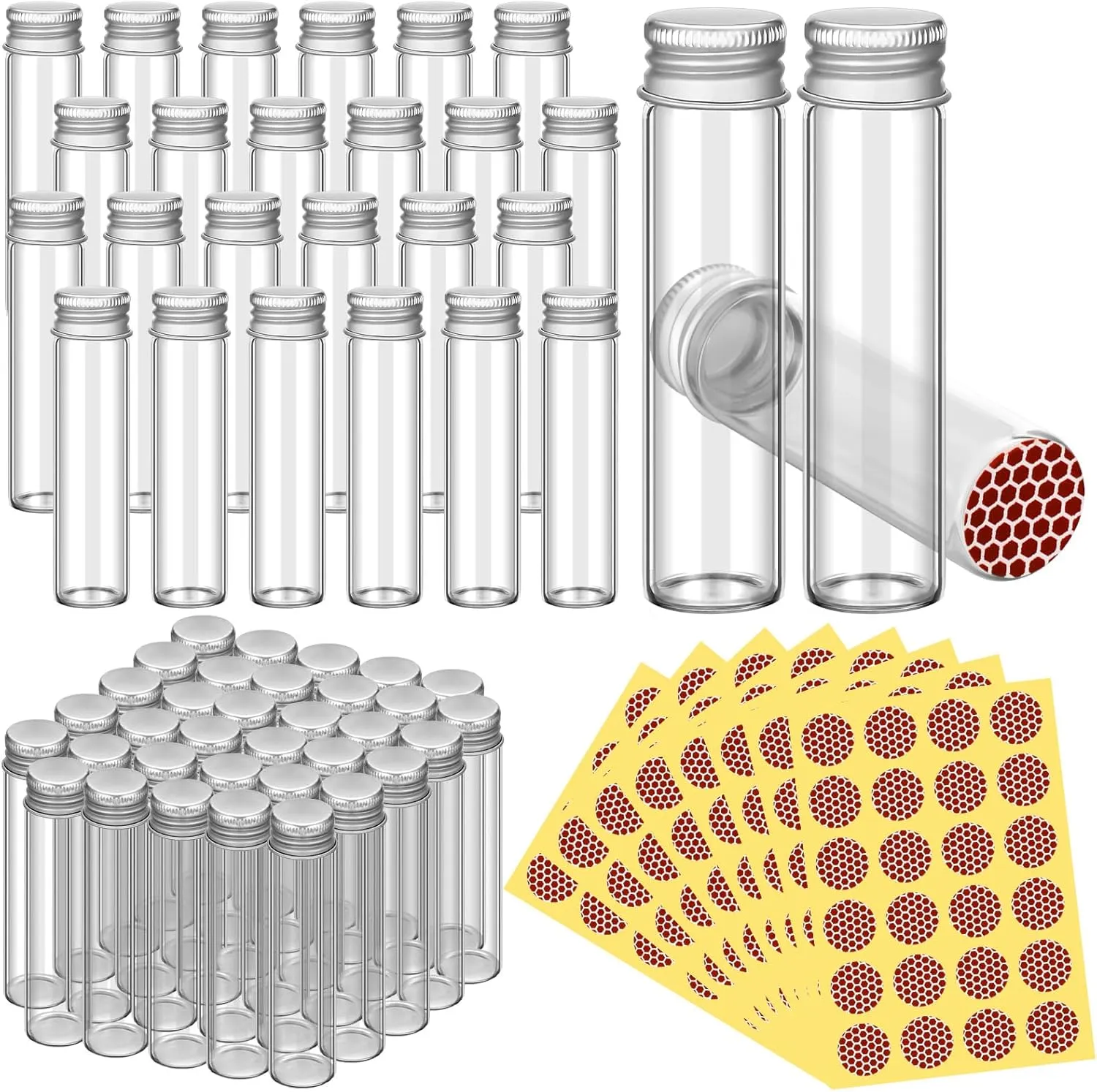 Zhehao 48 Pcs Empty Matches Jars with Strike Stickers Blank Match Boxes for Guests Wedding Bridal Shower Baby Shower Graduation Party Favor, 0.87 x 3.15 Inch
