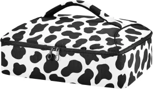ZOEO Casserole Carrier Insulated Cow Stria Dish 9x13 with Lid Party Travel Warmer Bag for Hot or Cold Food Lasagna Pizza Holder Tote