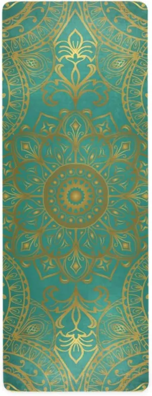 ZOEO Gold Vintage Mandala Yoga Mat - Non Slip & Eco-Friendly