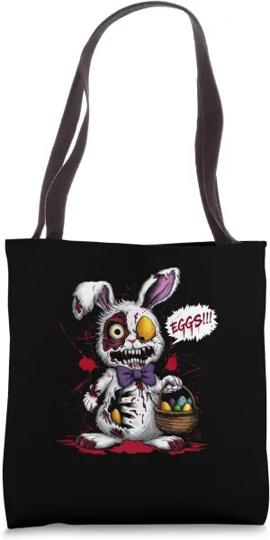 Zombie Evil Easter Bunny Egg Basket Horror Scary Easter Day Tote Bag