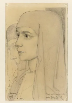 ZVLYVHSK Famous Painting Photo Painting Prints Artwork Pictures Portrait of Treesje Westermann Mother Thérèse Huf of Bethany by Jan Toorop Pictures Printed for Office Decor 60x90cm