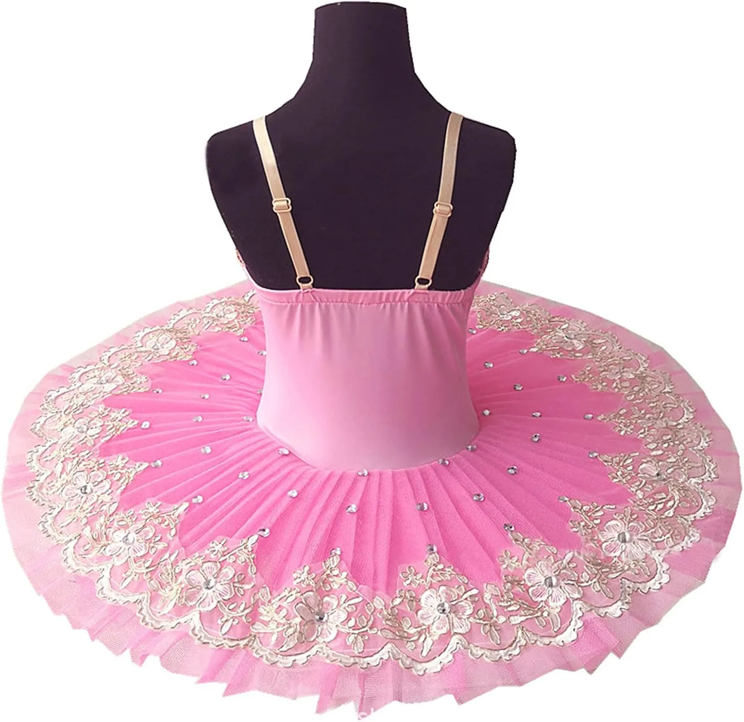 ZX Girls Camisole Skirted Leotard Ballet Dress Sparkle Lace Swan Lake Tutu Ballerina Costumes for Competition 4-13Y